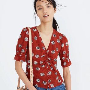 Madewell Silk Daylight Top in Fresh Daisies
